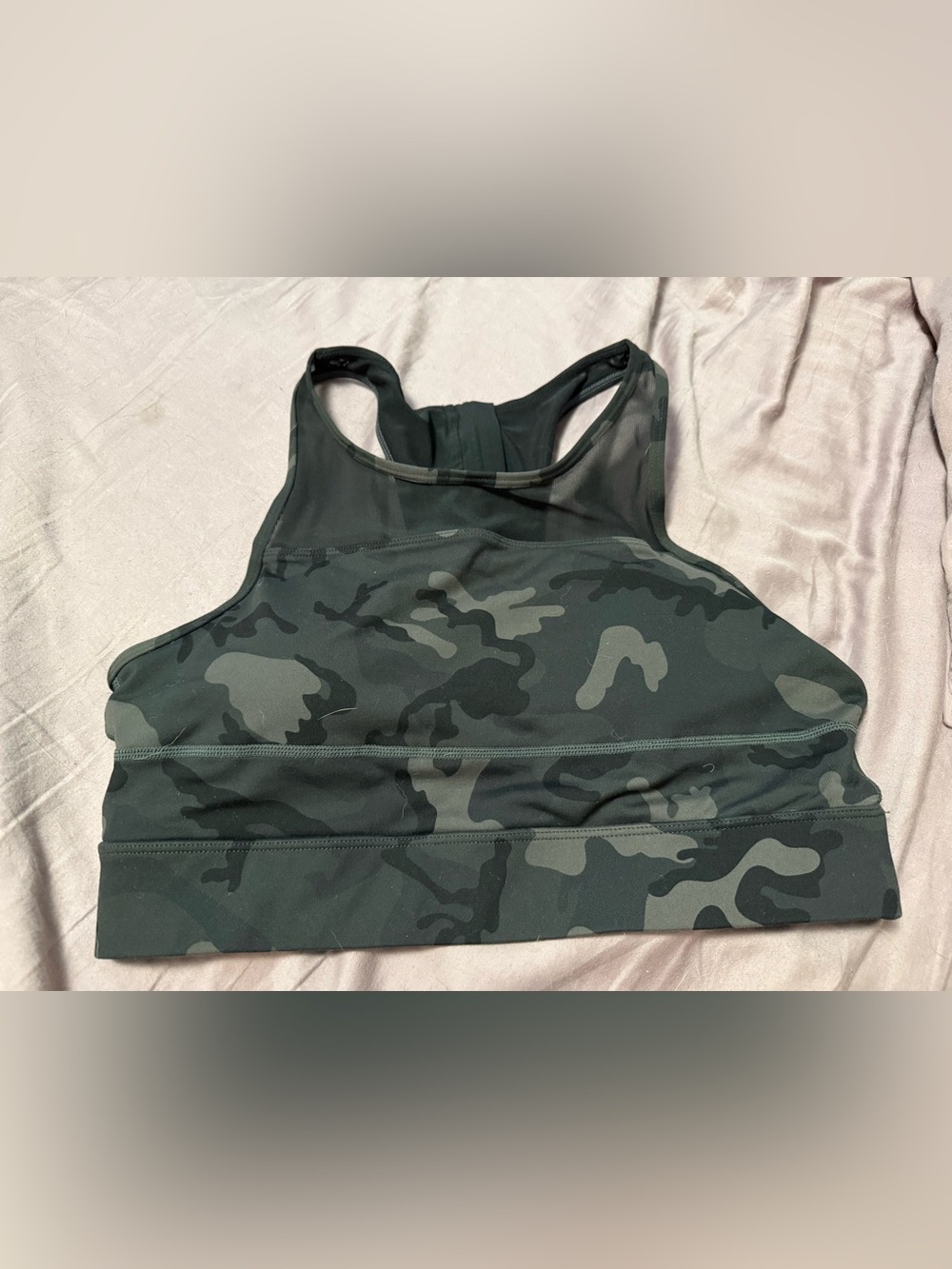 ZYIA Women’s Camo High-Neck Swim Top - Black/Olive